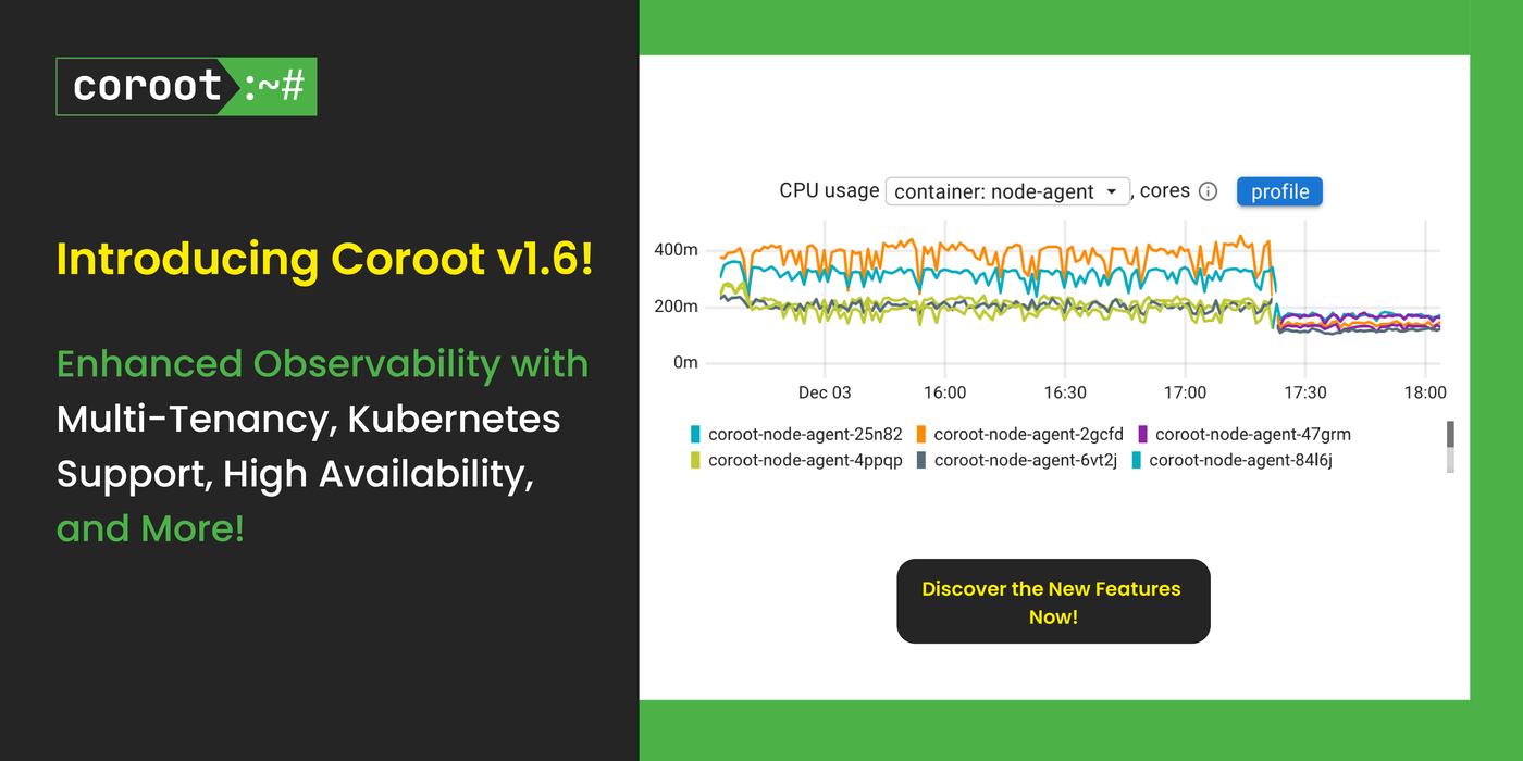 Introducing Coroot v1.6: Enhancements for Multi-Tenancy, Kubernetes, High Availability, and More!